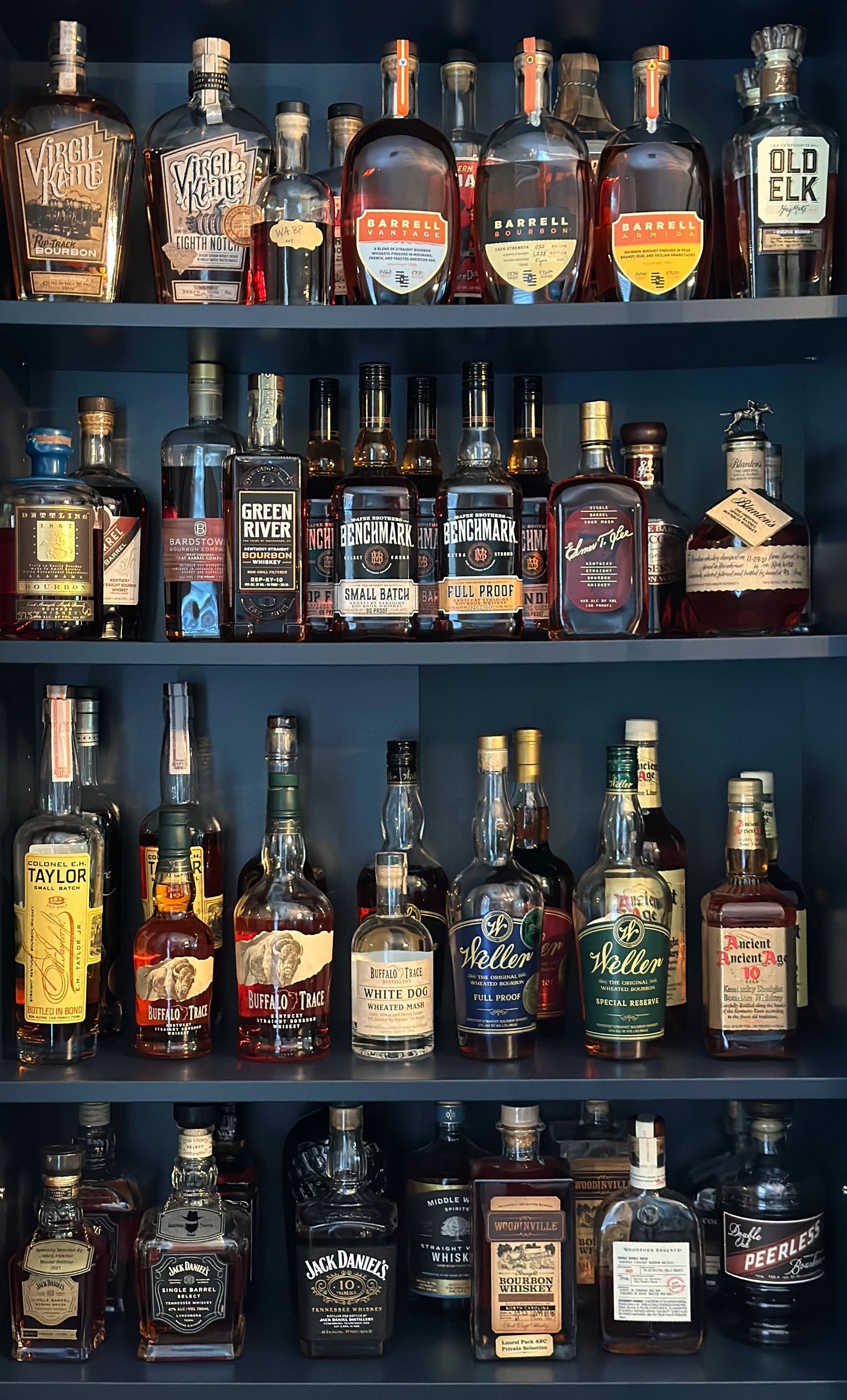Bourbon bottle collection